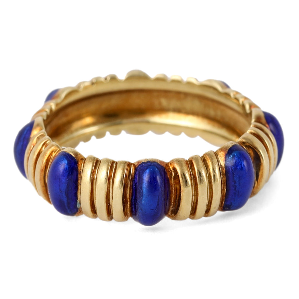 Vintage Tiffany & Co Enamel 18k Yellow Gold Ring