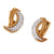 Mid Century Diamond Platinum 18k Yellow Gold Ear Clip Earrings