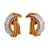 Mid Century Diamond Platinum 18k Yellow Gold Ear Clip Earrings
