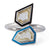 GIA 2.04 Carat Total Weight Kite Cut Diamond 18k White Gold Enamel Ring