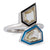 GIA 2.04 Carat Total Weight Kite Cut Diamond 18k White Gold Enamel Ring