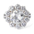 Mid Century French GIA 2.31 Carat Old European Cut Diamond Platinum Cluster Ring