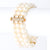 Vintage Pearl Diamond 18k Yellow Gold Three Strand Bracelet