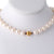 Mid Century Pearl 18k Yellow Gold Strand Necklace