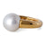 Vintage Italian Mikimoto Pearl 18k Yellow Gold Ring