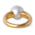 Vintage Italian Mikimoto Pearl 18k Yellow Gold Ring