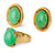 Mid Century Gumps Jade 18k Yellow Gold Earrings and Ring Set