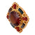 Victorian Citrine Scottish Agate 14k Yellow Gold Brooch