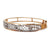 Retro Diamond Platinum 14k Yellow Gold Hinged Bracelet