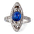 Edwardian J.E. Caldwell Sapphire Diamond Platinum Navette Dinner Ring