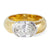 Vintage GIA 1.99 Carat Oval Cut Diamond 18k Yellow Gold Platinum Solitaire Ring