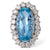Mid Century French 10.23 Carats Aquamarine Diamond Platinum Cluster Ring
