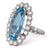 Mid Century French 10.23 Carats Aquamarine Diamond Platinum Cluster Ring