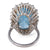 Mid Century French 10.23 Carats Aquamarine Diamond Platinum Cluster Ring