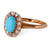 Victorian Turquoise Diamond 14k Rose Gold Cluster Ring