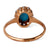 Victorian Turquoise Diamond 14k Rose Gold Cluster Ring