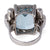 Mid Century Aquamarine Diamond Platinum Cocktail Ring