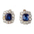 Edwardian Sapphire Diamond Platinum 18k Gold Cluster Earrings