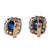 Edwardian Sapphire Diamond Platinum 18k Gold Cluster Earrings