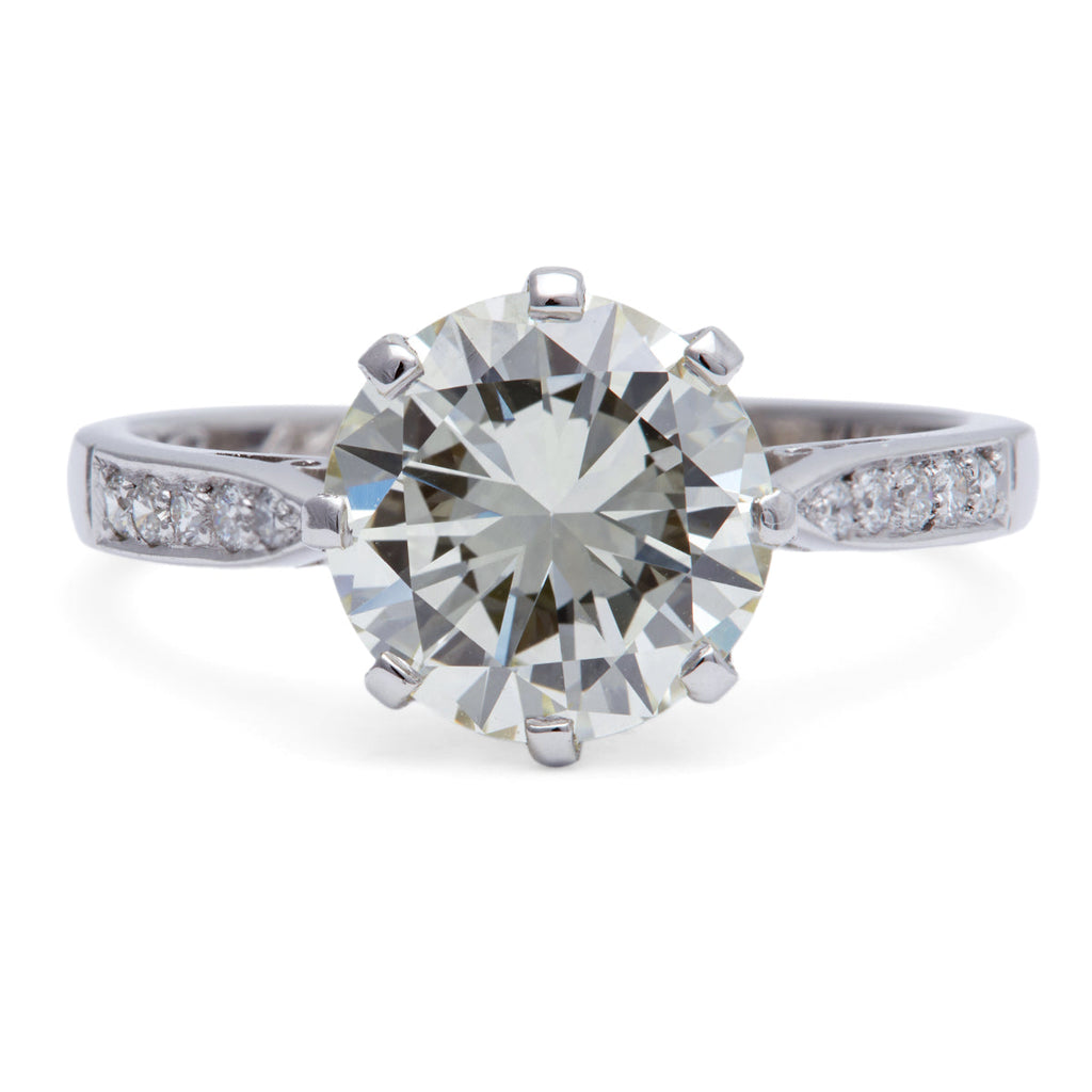 Paul Flato GIA 2.54 Carats Round Brilliant Cut Diamond Platinum Ring