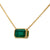 Emerald 18k Yellow Gold Bezel Set Chain Necklace