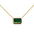 Emerald 18k Yellow Gold Bezel Set Chain Necklace