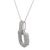 Pave Diamond 14 Karat White Gold Link Pendant Necklace