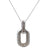 Pave Diamond 14 Karat White Gold Link Pendant Necklace