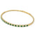 Diamond Emerald 14 Karat Yellow Gold Bangle Bracelet