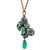 Victorian Emerald Diamond Silver 14k Rose Gold Pendant