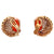 Mid Century Seaman Schepps Coral Diamond 14 Karat Yellow Gold Ear Clip Earrings