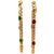 Vintage Italian Ruby Emerald 18 Karat Yellow Gold Link Bracelet Set
