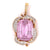 Vintage Kunzite Diamond 18 Karat Yellow Gold Platinum Pendant