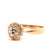 Antique GIA 0.71 Carat Old European Cut Diamond 14 Karat Rose Gold Cluster Ring