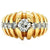 Vintage Old European Cut Diamond 14 Karat Yellow Gold Dome Ring