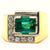 Mid Century Emerald Diamond 18 Karat Rose Gold Platinum Ring
