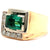Mid Century Emerald Diamond 18 Karat Rose Gold Platinum Ring