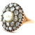 Georgian Pearl Rose Cut Diamond 14 Karat Rose Gold Silver Foil Back Dinner Ring