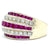Art Deco Inspired Vintage Ruby Diamond 18 Karat White Gold Channel Set Ring