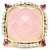 Rose Quartz Diamond Pink Tourmaline 18 Karat Yellow Gold Cocktail Ring