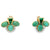 Vintage Turquoise Diamond 18 Karat Yellow Gold Stud Earrings