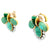 Vintage Turquoise Diamond 18 Karat Yellow Gold Stud Earrings