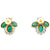 Vintage Turquoise Diamond 18 Karat Yellow Gold Stud Earrings
