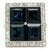 Art Deco Inspired Sapphire Diamond Platinum Square Cocktail Ring