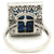 Art Deco Inspired Sapphire Diamond Platinum Square Cocktail Ring