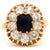 Edwardian Sapphire Diamond 18 Karat Yellow Gold Cluster Ring