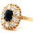 Edwardian Sapphire Diamond 18 Karat Yellow Gold Cluster Ring