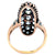 Napoleon III Era French Diamond Silver 18k Rose Gold Navette Dinner Ring