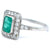 Art Deco Inspired 0.64 Carat Emerald Diamond Platinum Ring