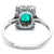 Art Deco Inspired 0.64 Carat Emerald Diamond Platinum Ring